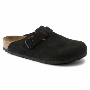 Birkenstock Boston Soft Footbed Narrow Suede Black